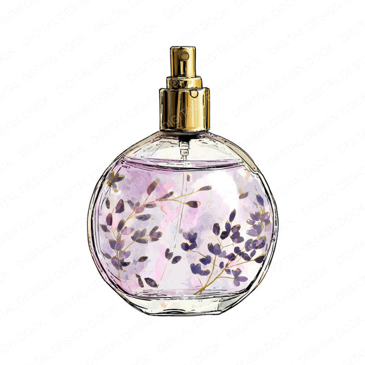 Watercolour Lavender Perfume fussy cut sheet in A4 format showing all 12 designs on one printable page