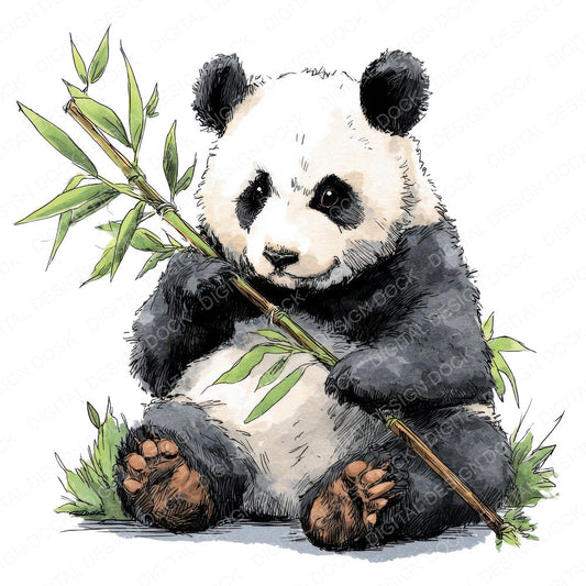 Watercolour Panda Clipart Set (DDD007249)