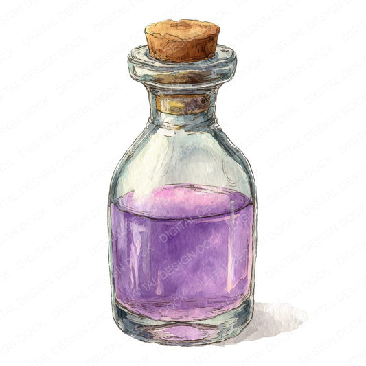 Watercolour Potion Bottle Clipart Set (DDD007280)
