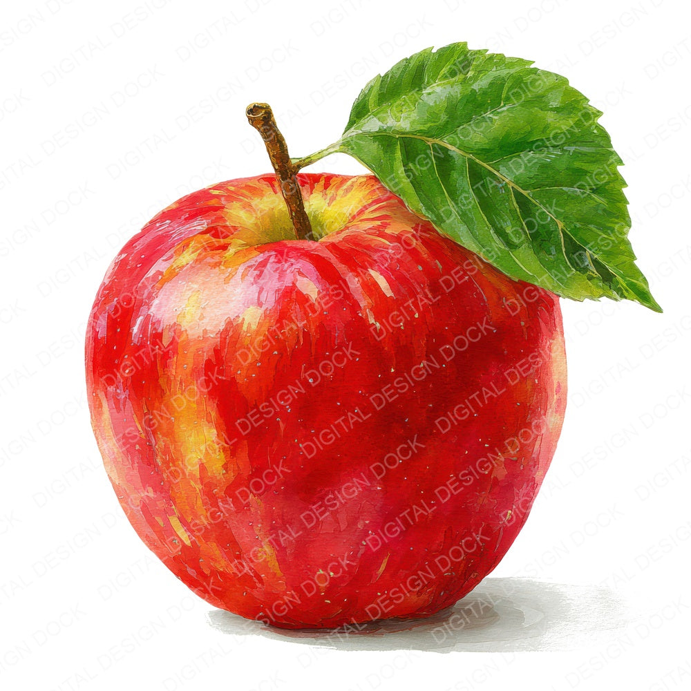 Watercolour Red Apple Clipart Set (DDD007304)