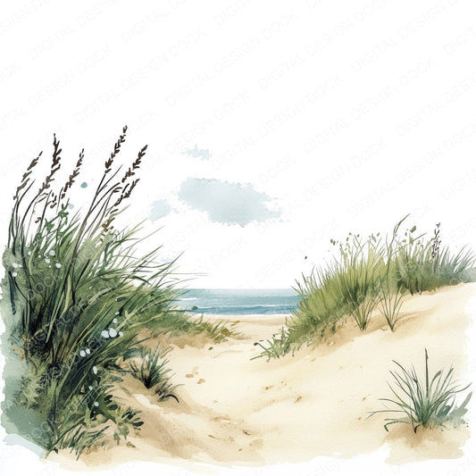 Watercolour Sand Dunes fussy cut sheet in A4 format showing all 12 designs on one printable page