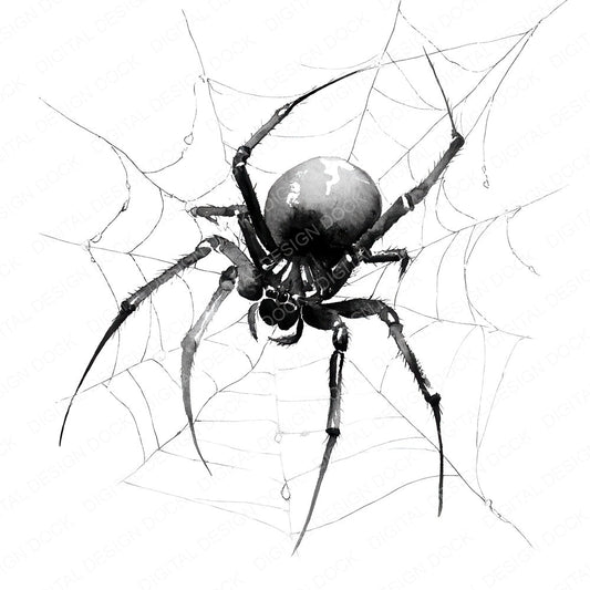 Watercolour Spider Web fussy cut sheet in A4 format showing all 12 designs on one printable page