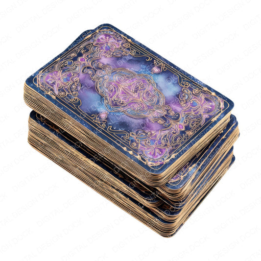 Watercolour Tarot Cards fussy cut sheet in A4 format showing all 12 designs on one printable page