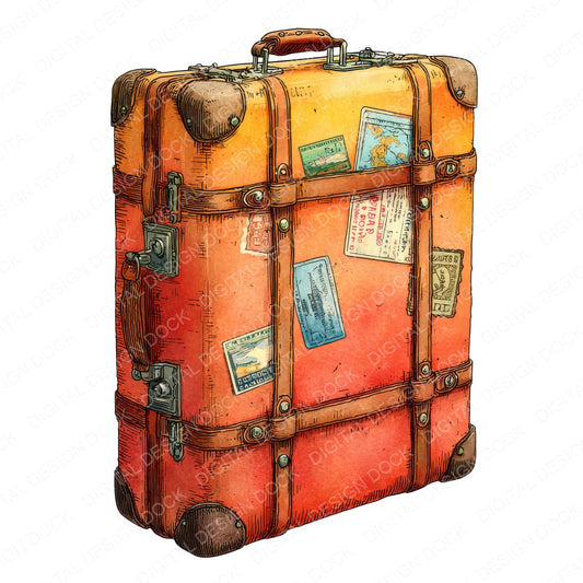 Watercolour Travel Case fussy cut sheet in A4 format showing all 12 designs on one printable page