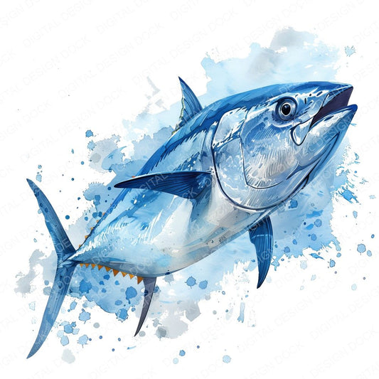 Watercolour Tuna Fish Clipart Set (DDD007399)