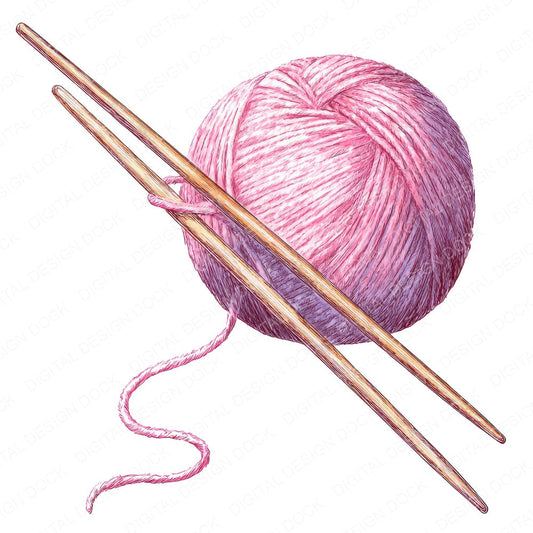 Watercolour Yarn Needles fussy cut sheet in US Letter format showing all 12 designs on one printable page