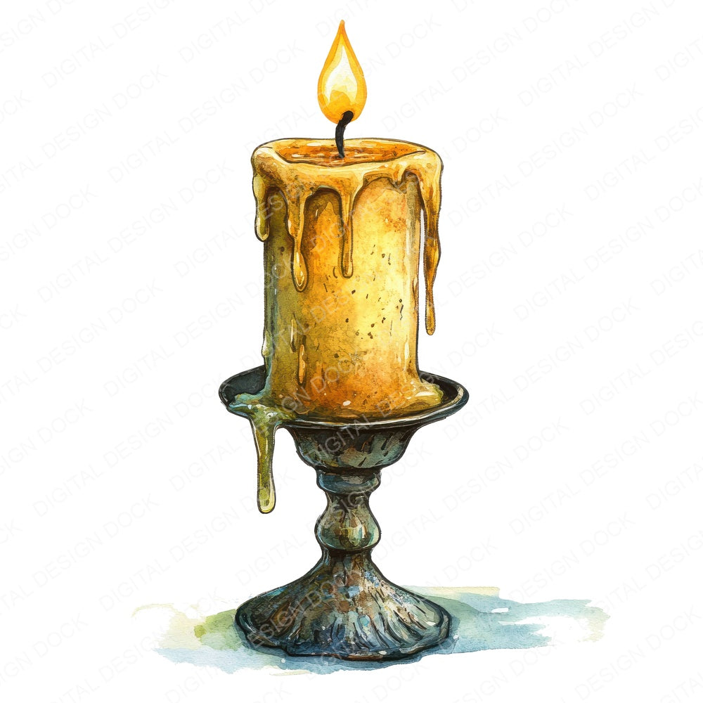 Wax-Dripped Candleholder fussy cut sheet in A4 format showing all 12 designs on one printable page