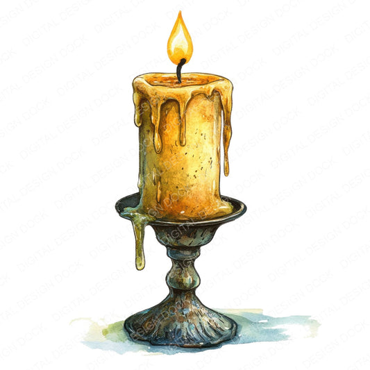 Wax-Dripped Candleholder fussy cut sheet in A4 format showing all 12 designs on one printable page