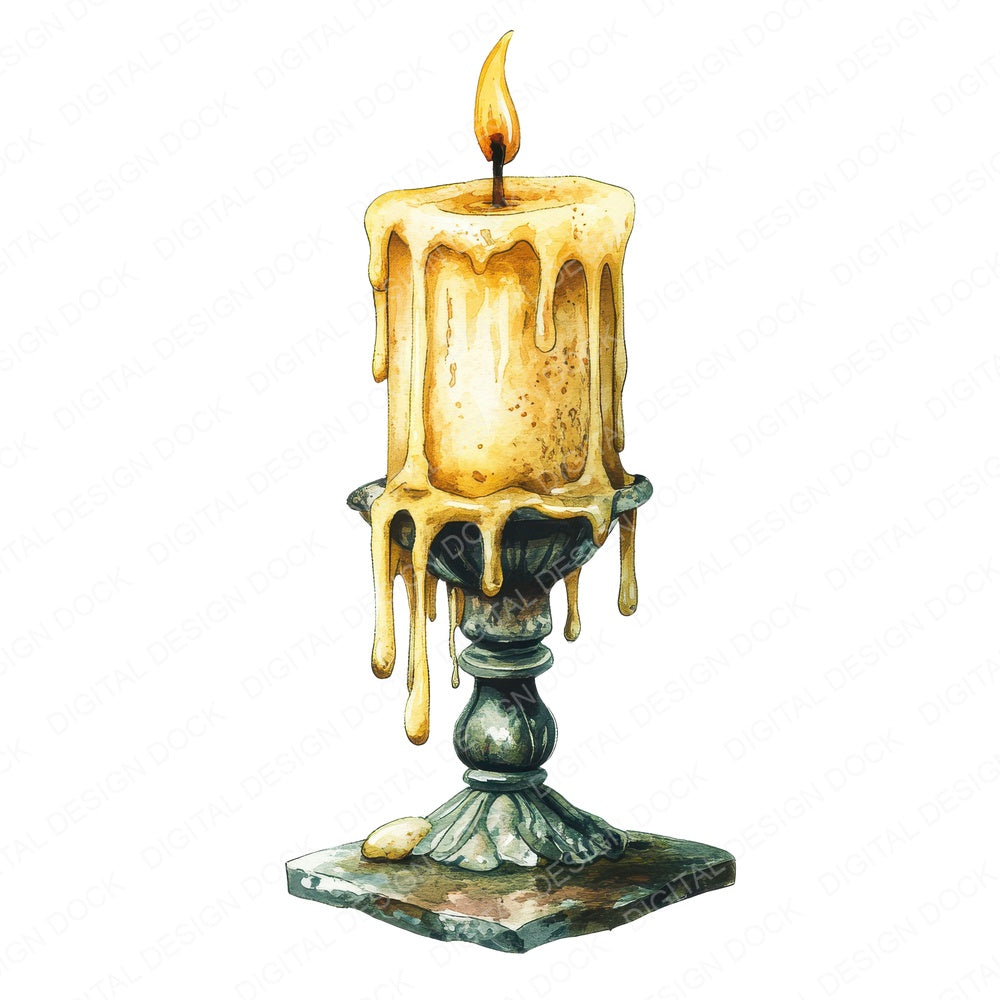 Wax-Dripped Candleholder fussy cut sheet in US Letter format showing all 12 designs on one printable page