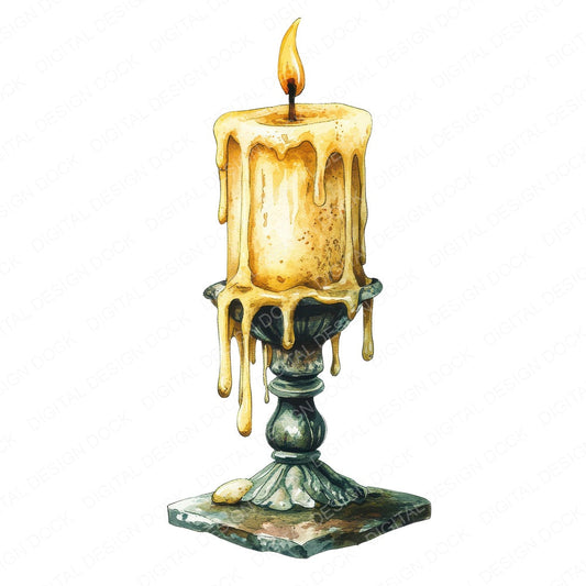 Wax-Dripped Candleholder fussy cut sheet in US Letter format showing all 12 designs on one printable page