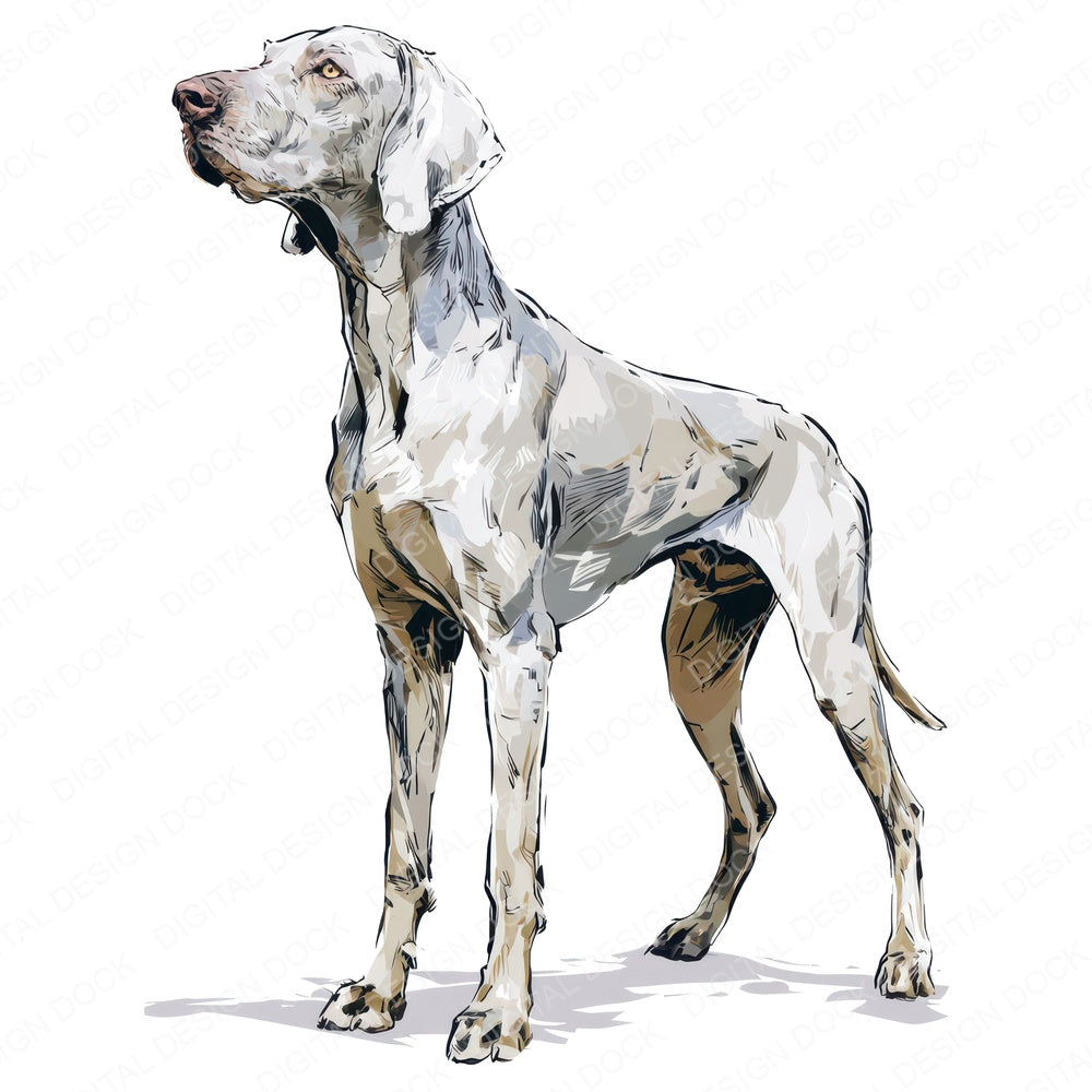 Another Weimaraner Watercolour Dog design shown full size