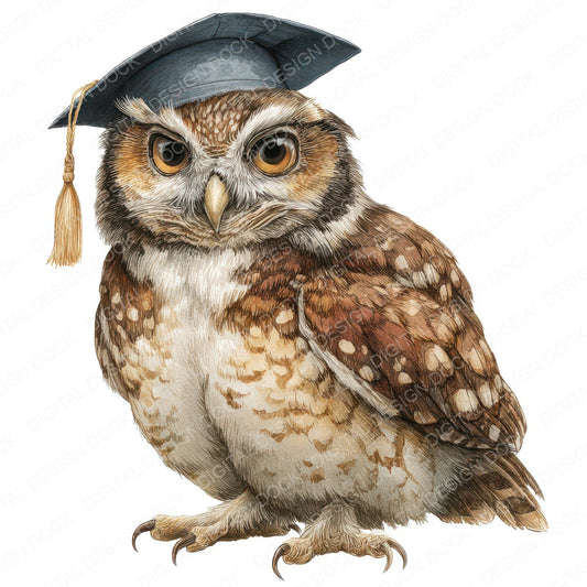 Whimsical Owl Cap fussy cut sheet in A4 format showing all 12 designs on one printable page