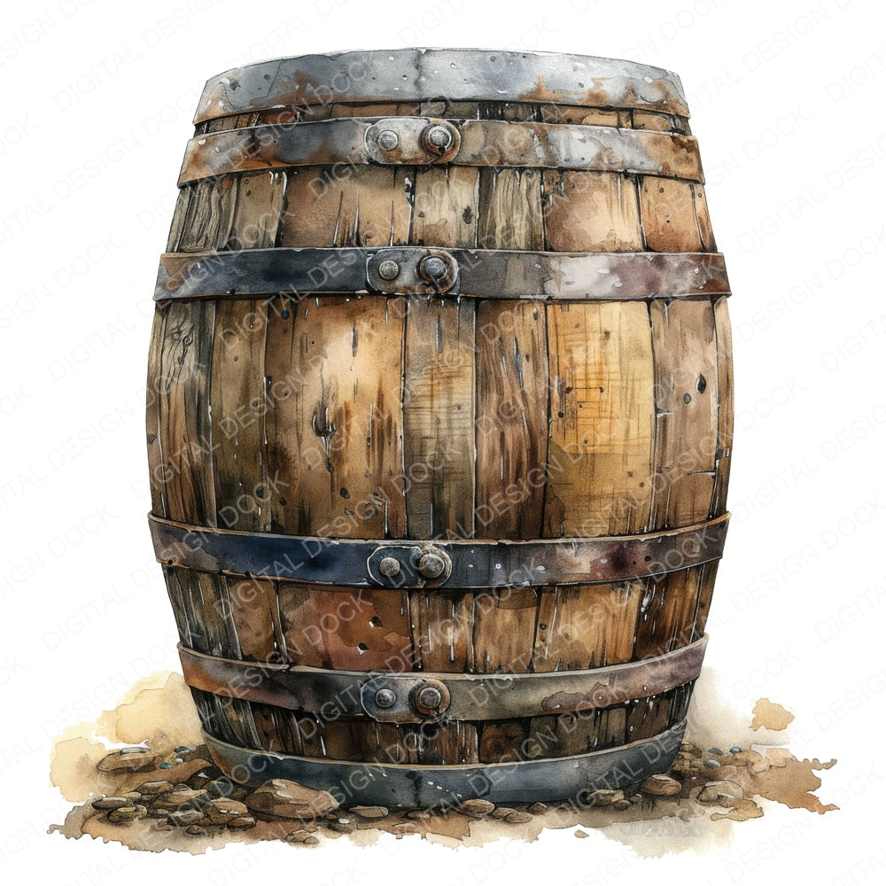 Whiskey Barrel fussy cut sheet in A4 format showing all 12 designs on one printable page