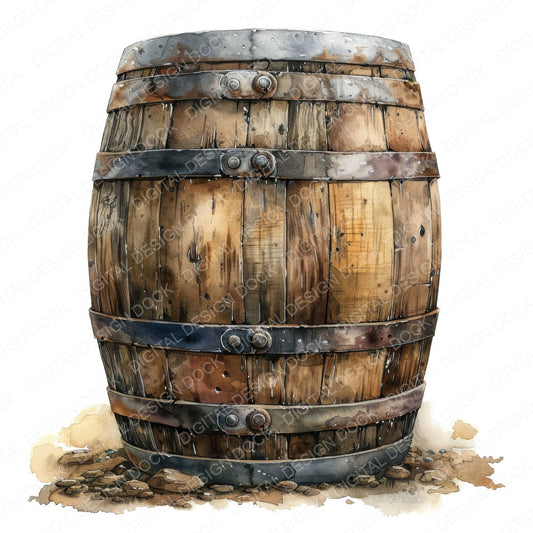 Whiskey Barrel fussy cut sheet in A4 format showing all 12 designs on one printable page