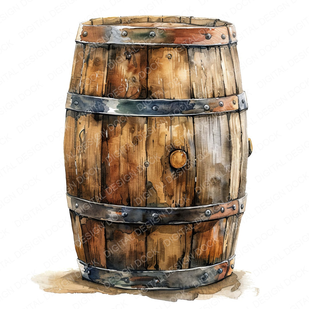 Whiskey Barrel fussy cut sheet in US Letter format showing all 12 designs on one printable page