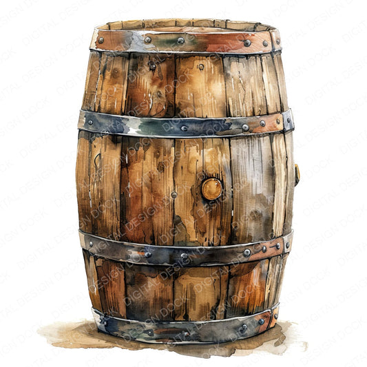 Whiskey Barrel fussy cut sheet in US Letter format showing all 12 designs on one printable page