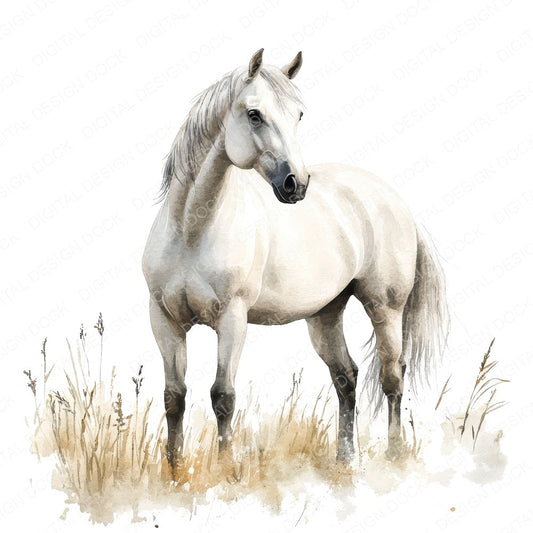 White Horse in Field fussy cut sheet in A4 format showing all 12 designs on one printable page