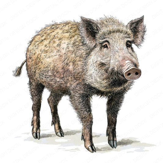 Wild Boar fussy cut sheet in A4 format showing all 12 designs on one printable page