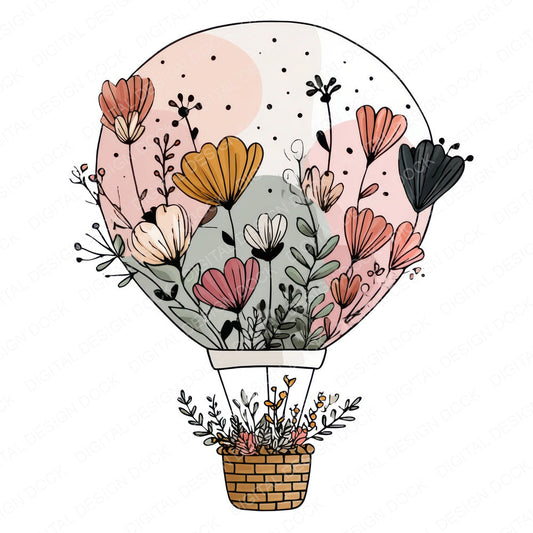 Wildflower Balloon Petals fussy cut sheet in US Letter format showing all 12 designs on one printable page