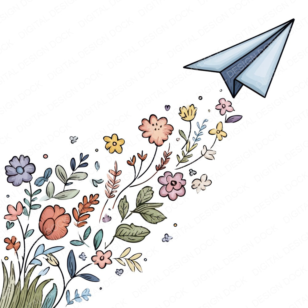 Wildflower Plane fussy cut sheet in A4 format showing all 12 designs on one printable page