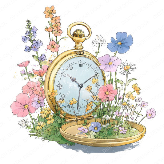 Wildflower Time Bloom fussy cut sheet in A4 format showing all 12 designs on one printable page