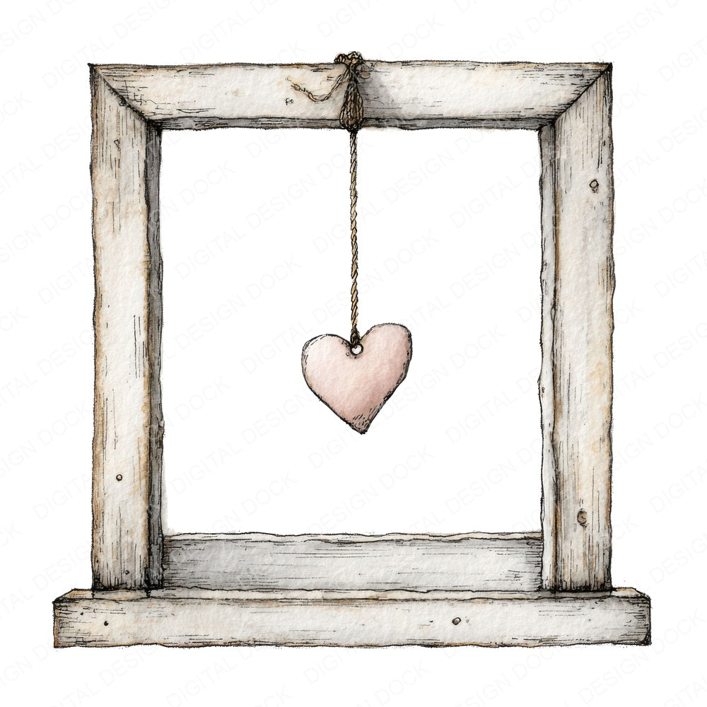 Window Hanging Heart fussy cut sheet in US Letter format showing all 12 designs on one printable page