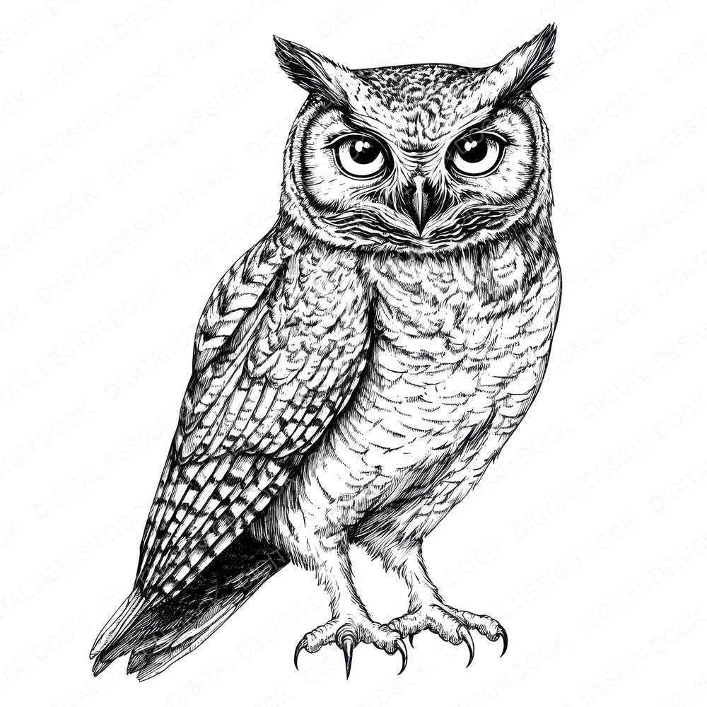 Wise Owl Drawing fussy cut sheet in US Letter format showing all 12 designs on one printable page