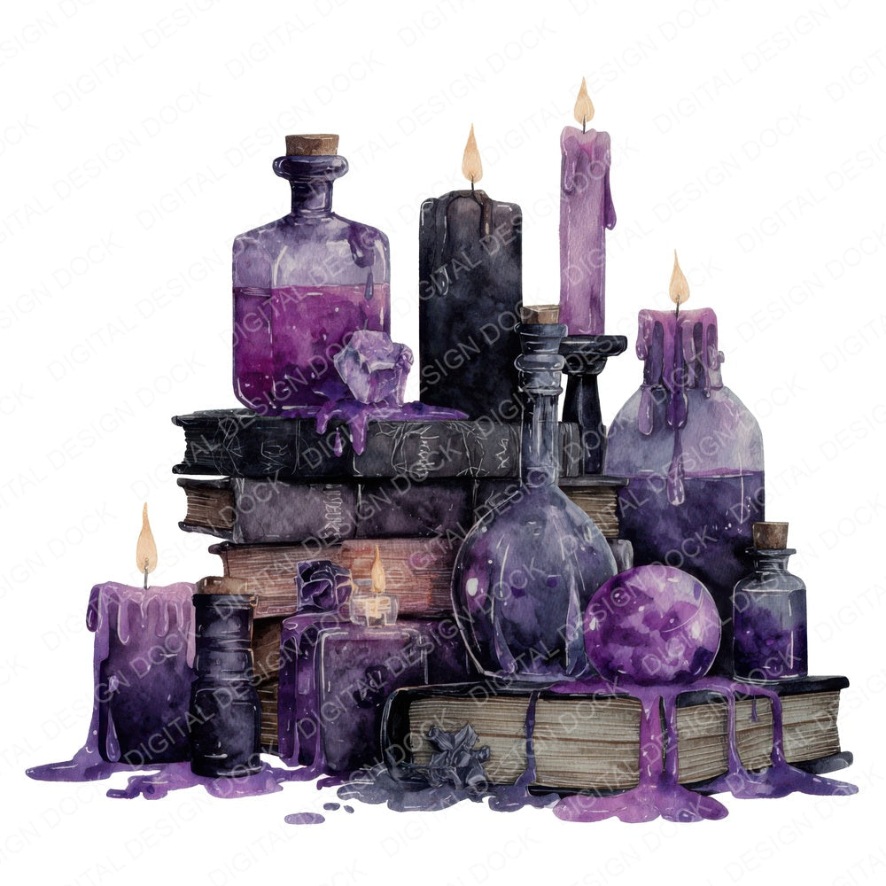 Witchy Potion Halloween Centrepiece Clipart Set (DDD007530)