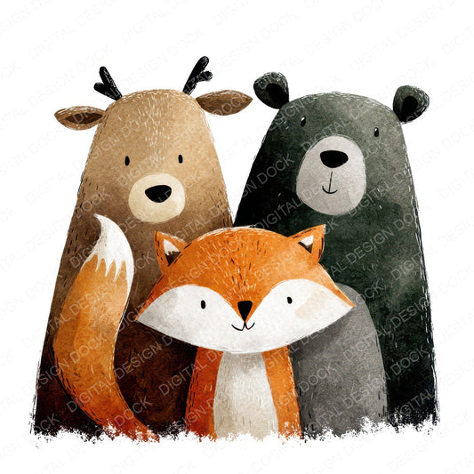 Woodland Animals Friends Clipart Set (DDD008267)