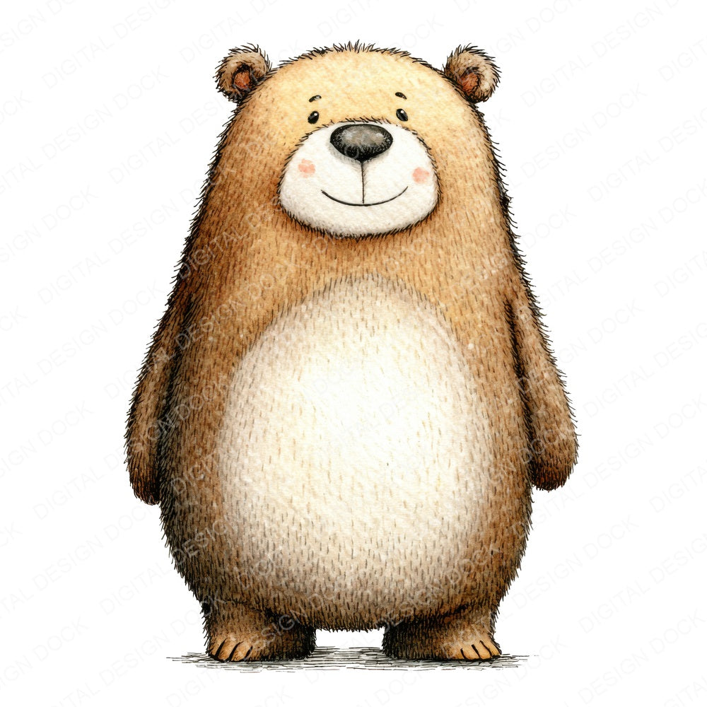 Woodland Bear Character Clipart Set (DDD007579)