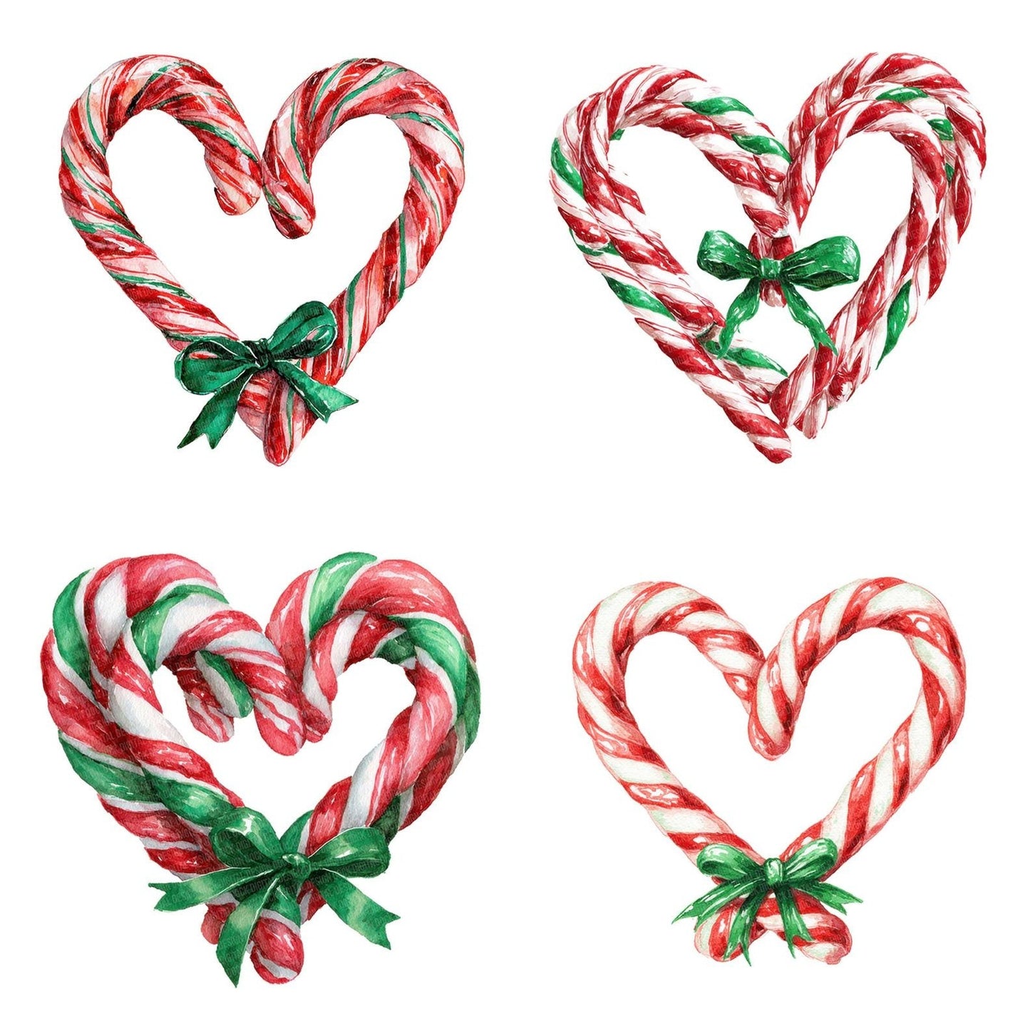 Candy Cane Christmas Heart Clipart Set (DDD004799)