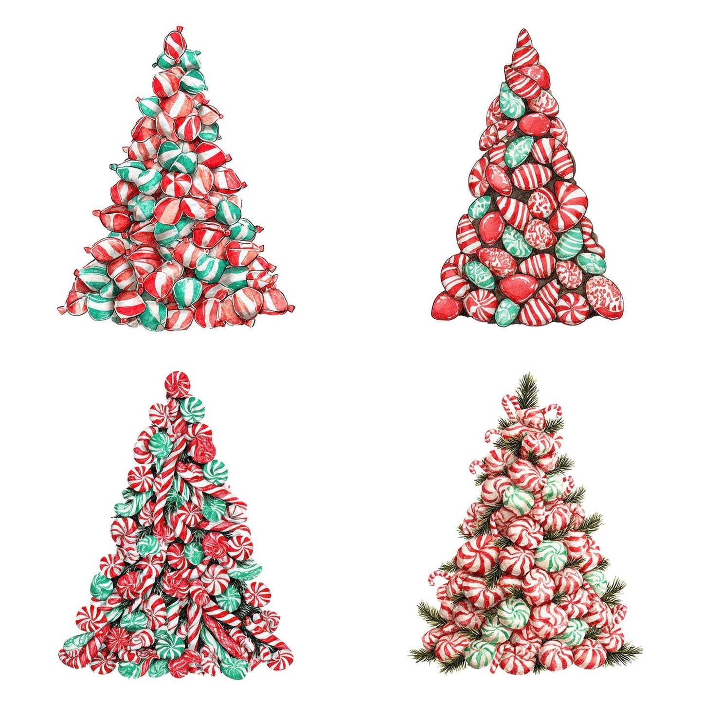 Candy Christmas Tree Clipart Set (DDD004800)