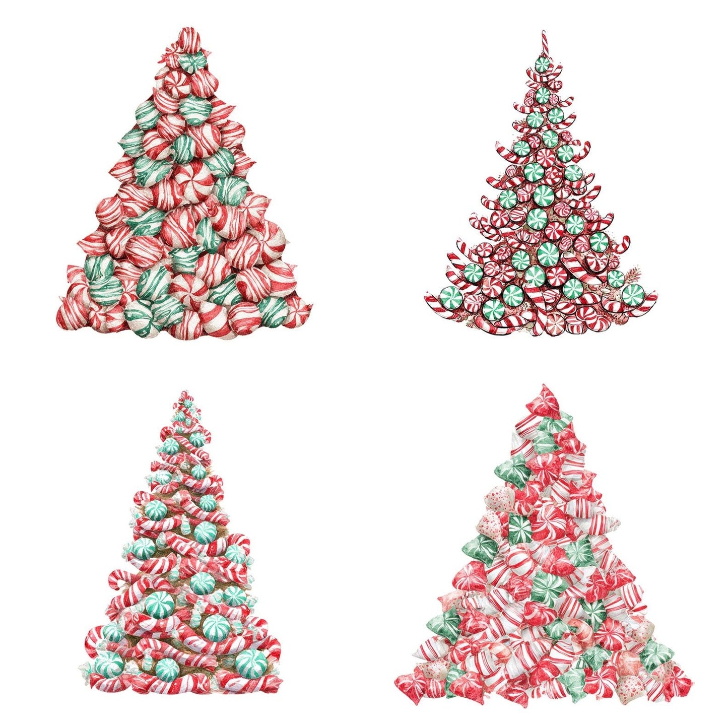 Candy Christmas Tree Clipart Set (DDD004800)
