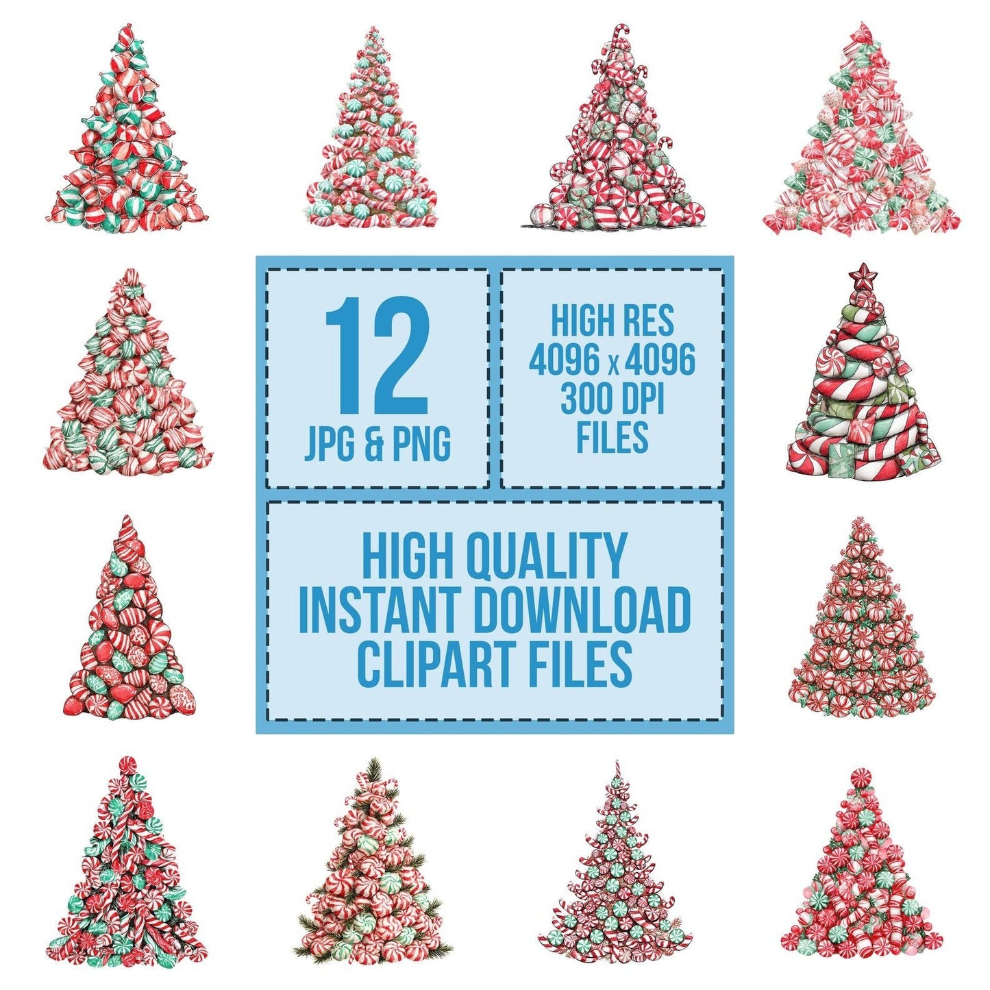 Candy Christmas Tree Clipart Set (DDD004800)