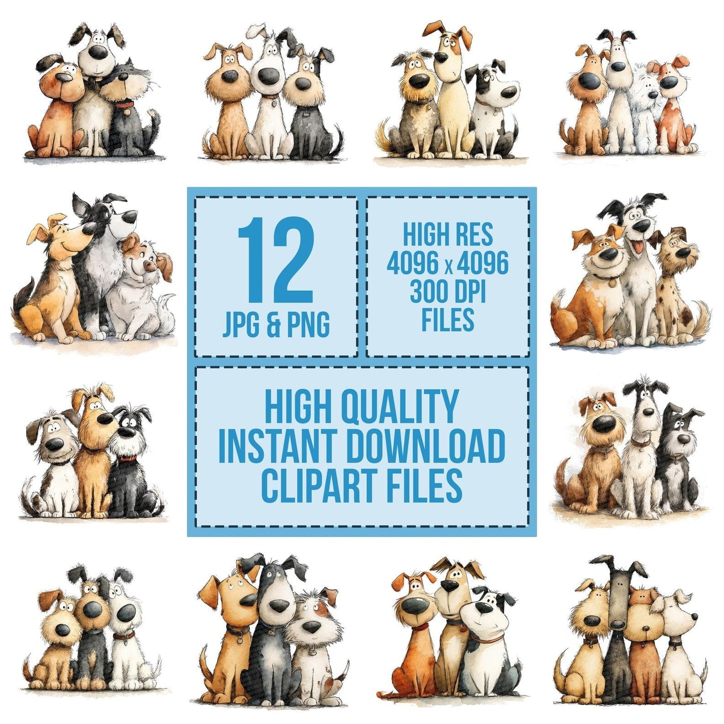 Cartoon Dog Friends Clipart Set (DDD004807)