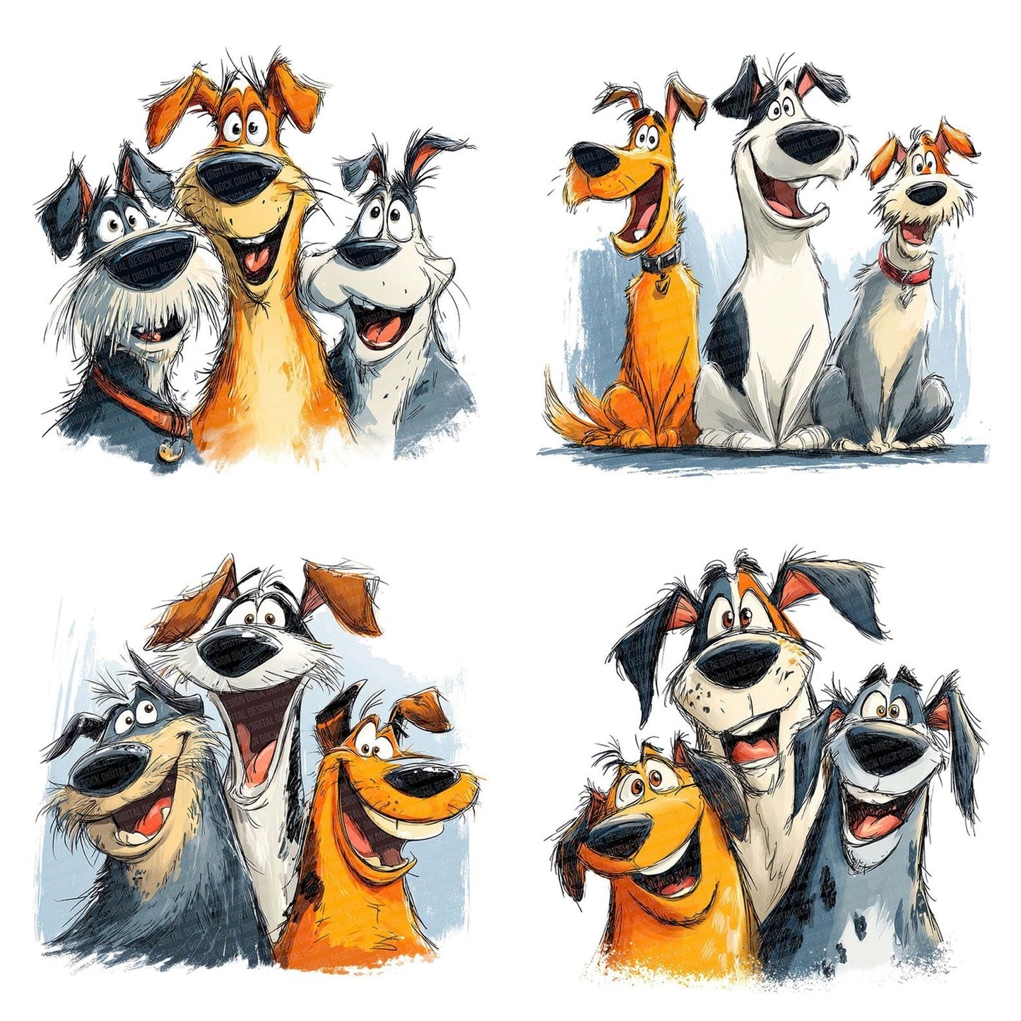 Cartoon Dog Mates Clipart Set (DDD004808)