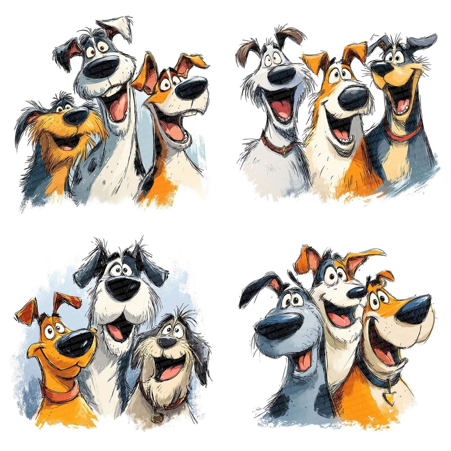 Cartoon Dog Mates Clipart Set (DDD004808)