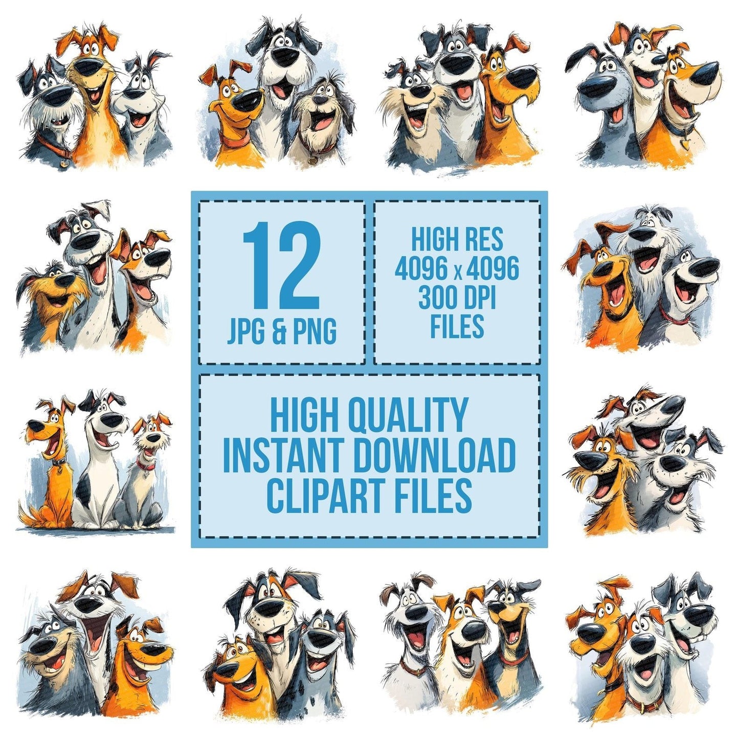 Cartoon Dog Mates Clipart Set (DDD004808)
