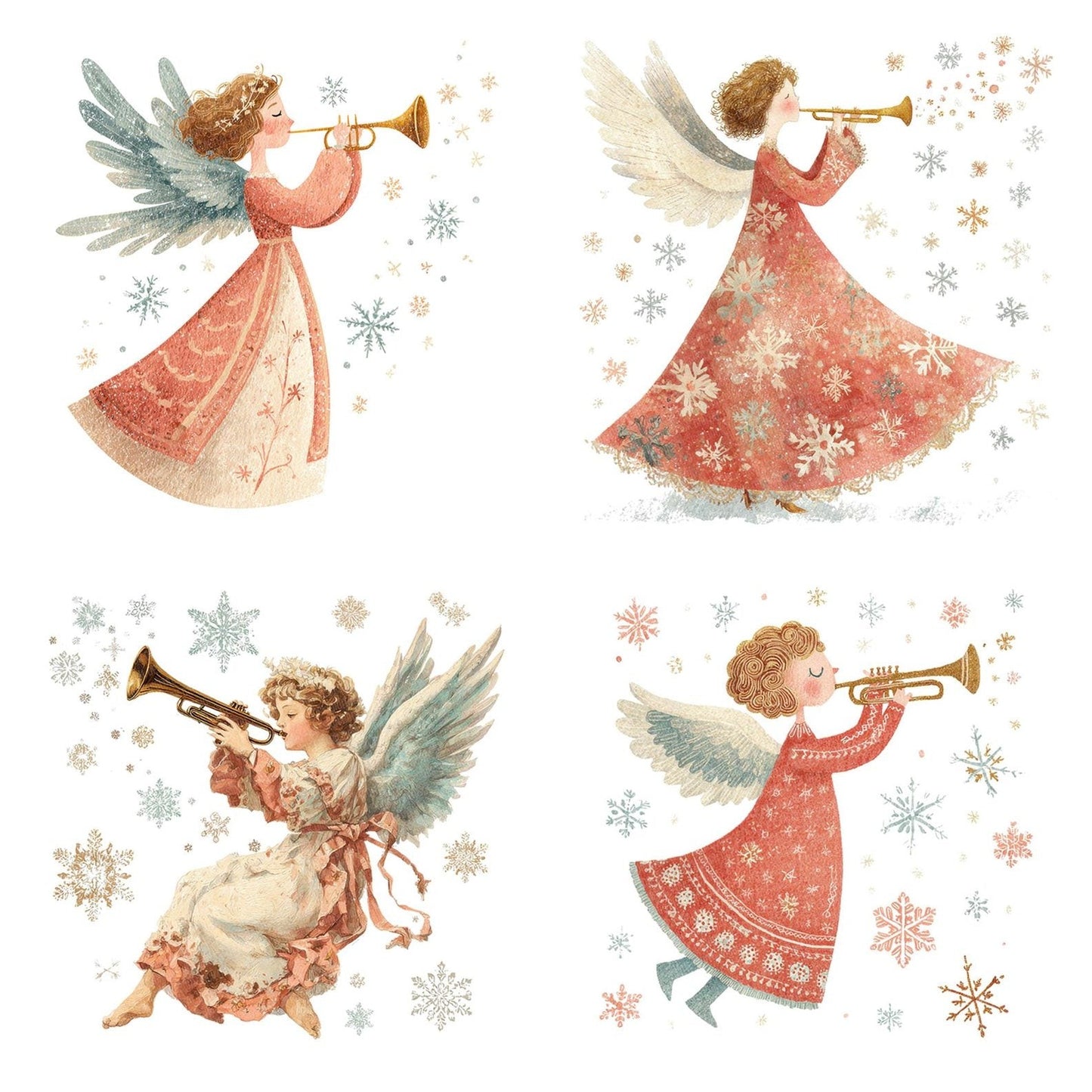 Christmas Angel with Trumpet Clipart Set (DDD004856)