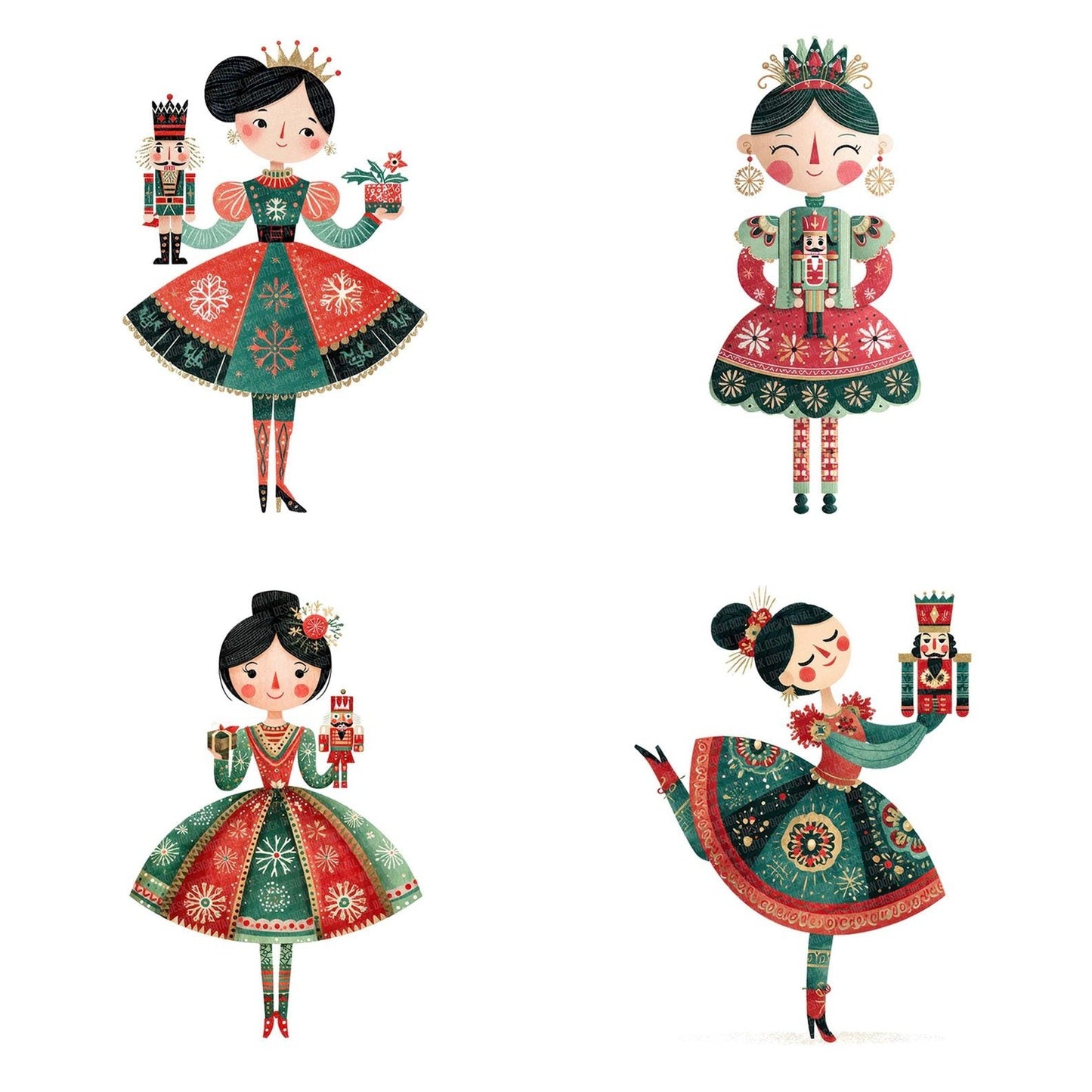 Christmas Ballerina with Nutcracker Clipart Set (DDD004857)