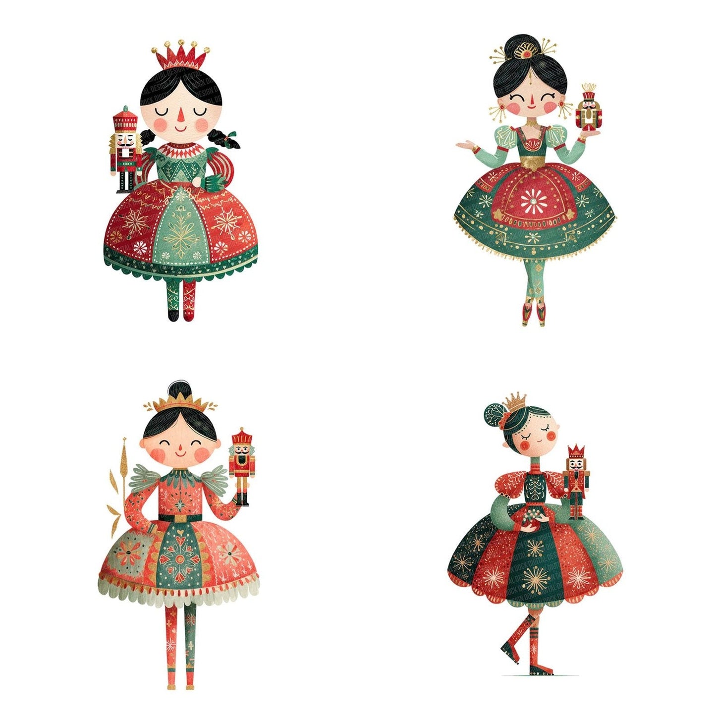 Christmas Ballerina with Nutcracker Clipart Set (DDD004857)