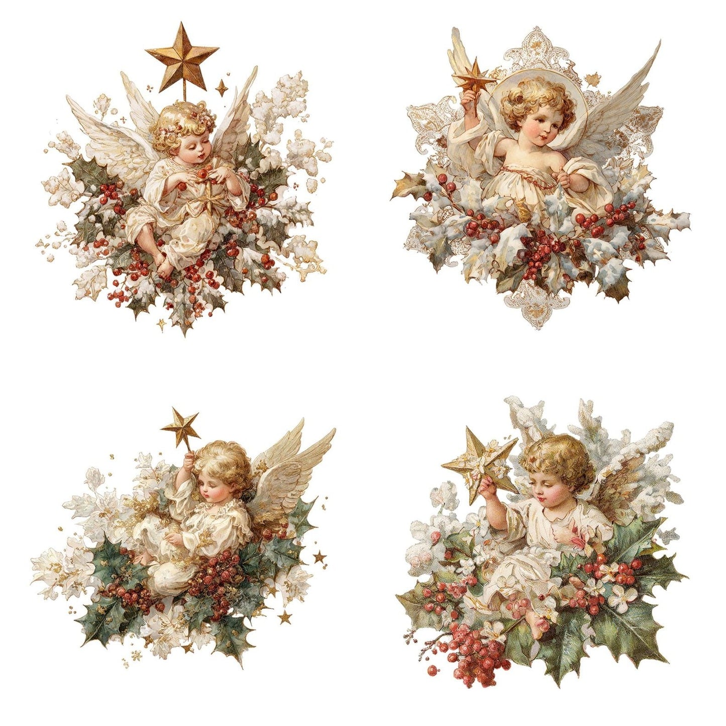 Christmas Cherub with Star Clipart Set (DDD004866)