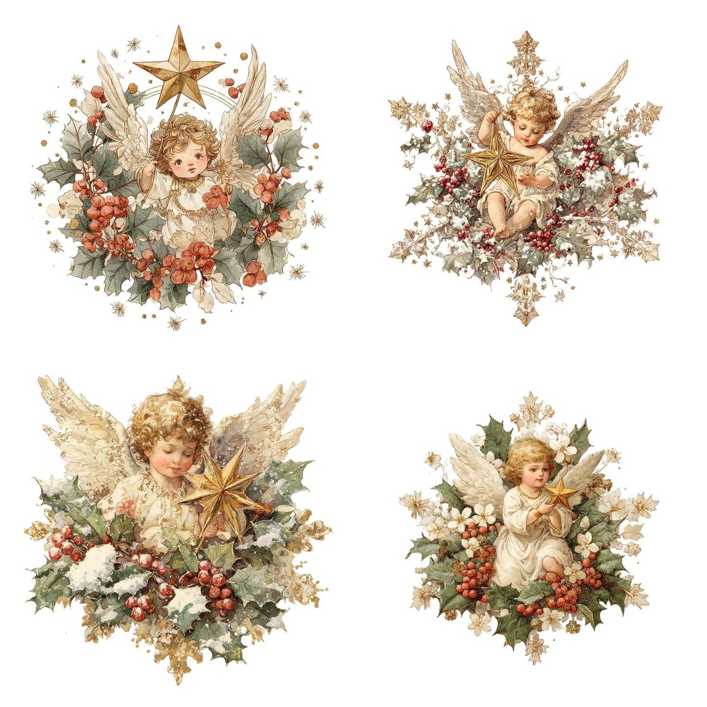 Christmas Cherub with Star Clipart Set (DDD004866)