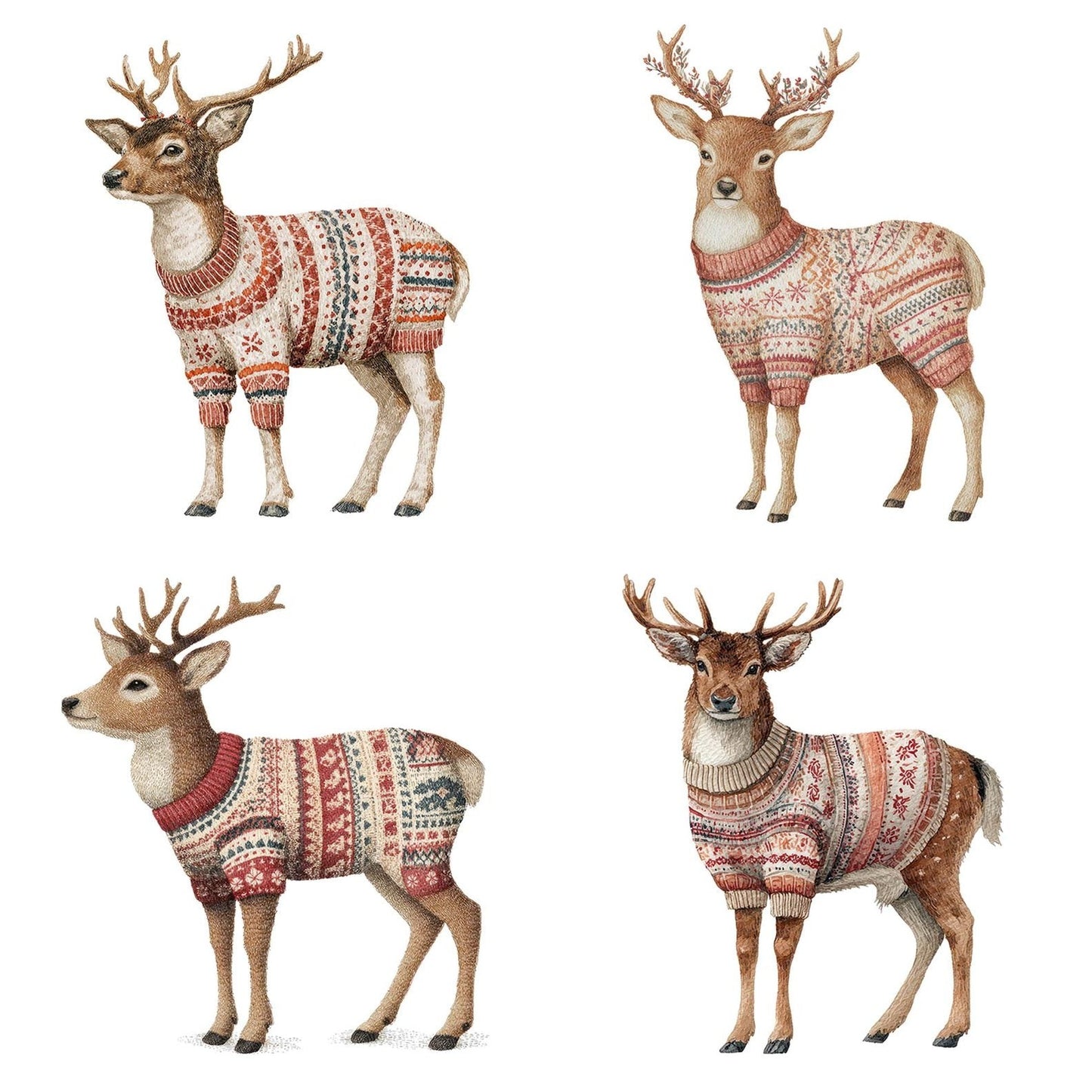Christmas Deer in Jumper Clipart Set (DDD004867)
