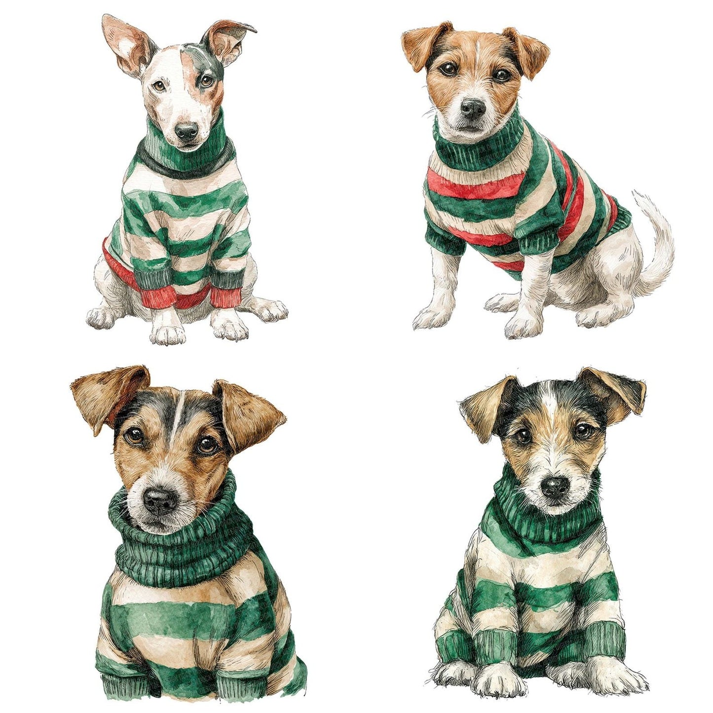 Christmas Dog in Jumper Clipart Set (DDD004869)