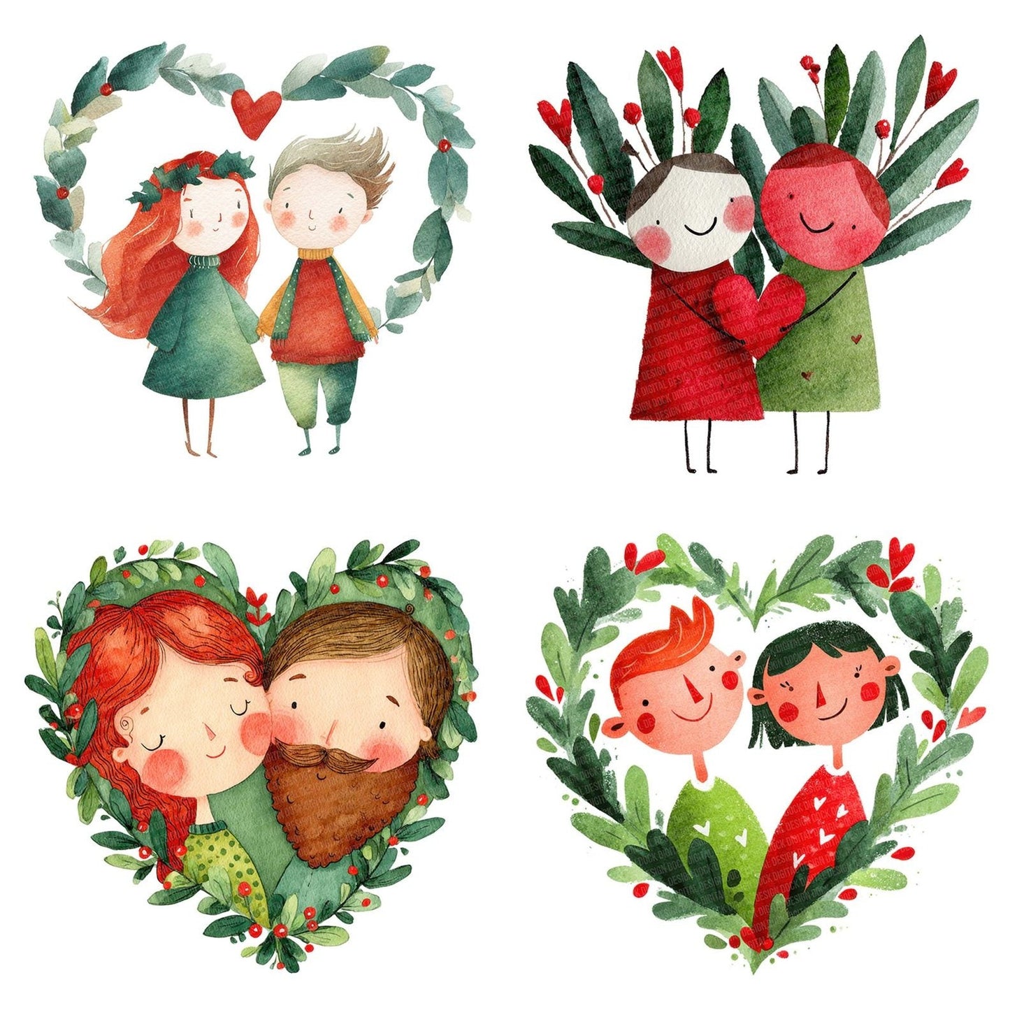 Christmas Love Couple Clipart Set (DDD004897)