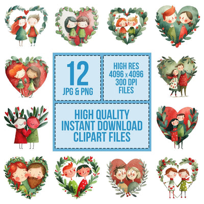 Christmas Love Couple Clipart Set (DDD004897)