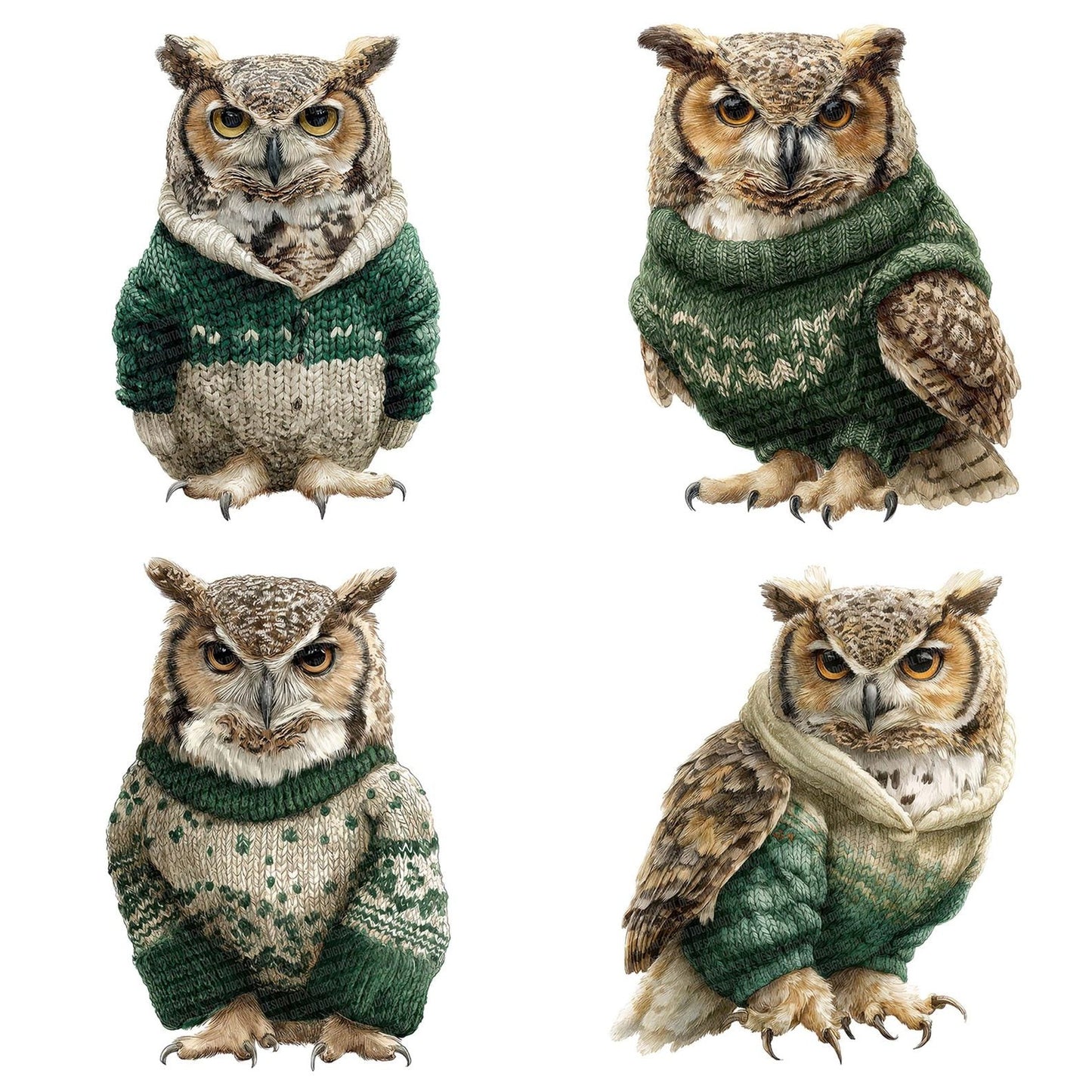 Christmas Owl in Jumper Clipart Set (DDD004900)