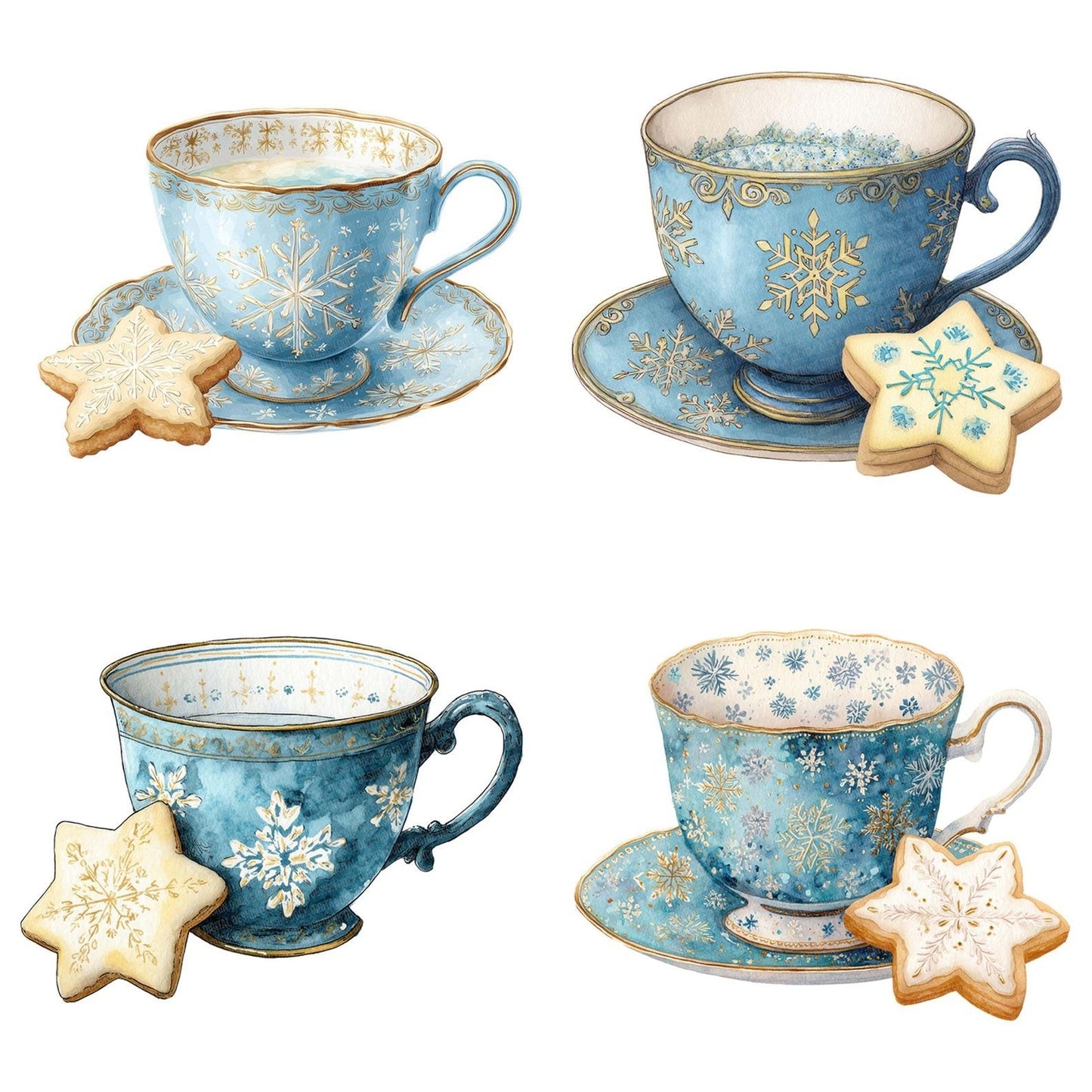 Christmas Teacup Star Cookie Clipart Set (DDD004913)