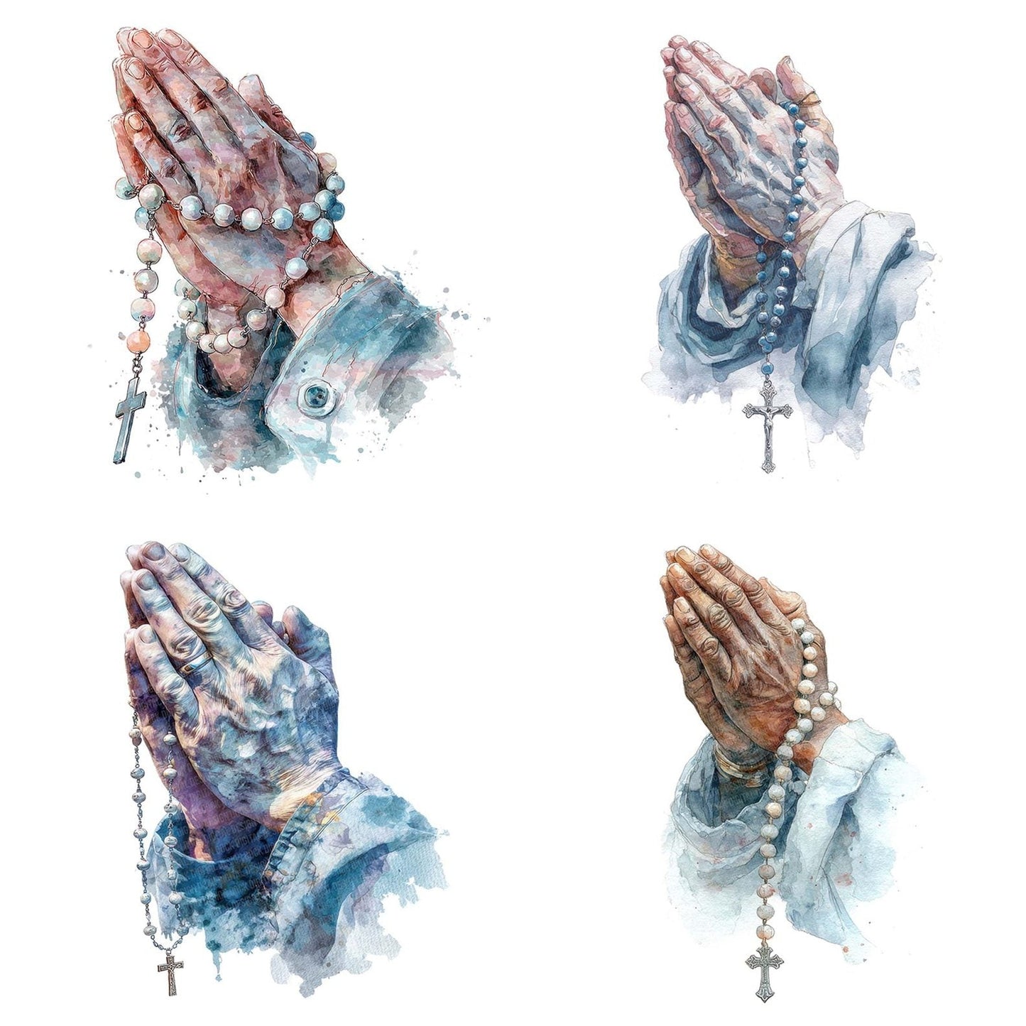Close Up Hands Praying Clipart Set (DDD004979)